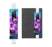 GDSHJKLW Beautiful Orchid Elastic Band Pen Holder Detachable Pu Leather Pen Sleeve Pouch Journal Pencil Holder Pencil Case Office Supplies Gift For Hardcover Journals Notebooks Planners