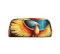 GDSHJKLW Beautiful Phoenix Leather Pencil Case Large Capacity Pen Pouch,Zipper Makeup Bag For Women Men Travel Toiletry Bags Waterproof Cosmetic Bag Wide-Open Coin Pouch Purse