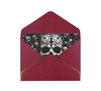 GDSHJKLW Black and white skulls Greeting Card with Dark Red Envelopes, 4x6 Thinking of You Cards Happy Birthday Wedding Invitation Blank Note Card for All Occasions