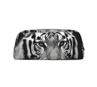 GDSHJKLW Black And White Tiger Leather Pencil Case Large Capacity Pen Pouch,Zipper Makeup Bag For Women Men Travel Toiletry Bags Waterproof Cosmetic Bag Wide-Open Coin Pouch Purse