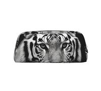 GDSHJKLW Black And White Tiger Leather Pencil Case Large Capacity Pen Pouch,Zipper Makeup Bag For Women Men Travel Toiletry Bags Waterproof Cosmetic Bag Wide-Open Coin Pouch Purse
