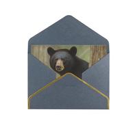 GDSHJKLW Black Bear Mother and Cub Greeting Card with Black Envelopes, 4x6 Thinking of You Cards Happy Birthday Wedding Invitation Blank Note Card for All Occasions
