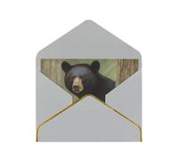 GDSHJKLW Black Bear Mother and Cub Greeting Card with Light Grey Envelopes, 4x6 Thinking of You Cards Happy Birthday Wedding Invitation Blank Note Card for All Occasions