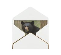 GDSHJKLW Black Bear Mother and Cub Greeting Card with White Envelopes, 4x6 Thinking of You Cards Happy Birthday Wedding Invitation Blank Note Card for All Occasions