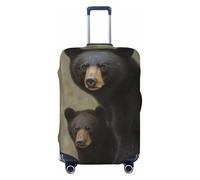 GDSHJKLW Black Bear Mother And Cub Travel Luggage Cover Suitcase Protector Washable Elastic Suitcase Cover Anti-Scratch Luggage Protector Travel Suitcase Baggage Cover Fits 18-32 Inch Suitcase, Black