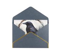 GDSHJKLW Black Crow Greeting Card with Black Envelopes, 4x6 Thinking of You Cards Happy Birthday Wedding Invitation Blank Note Card for All Occasions