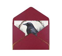 GDSHJKLW Black Crow Greeting Card with Dark Red Envelopes, 4x6 Thinking of You Cards Happy Birthday Wedding Invitation Blank Note Card for All Occasions