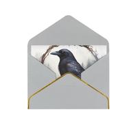 GDSHJKLW Black Crow Greeting Card with Light Grey Envelopes, 4x6 Thinking of You Cards Happy Birthday Wedding Invitation Blank Note Card for All Occasions