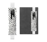GDSHJKLW Black Dot Elastic Band Pen Holder Detachable Pu Leather Pen Sleeve Pouch Journal Pencil Holder Pencil Case Office Supplies Gift For Hardcover Journals Notebooks Planners