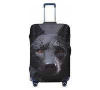 GDSHJKLW Black German Shepherd Travel Luggage Cover Suitcase Protector Washable Elastic Suitcase Cover Anti-Scratch Luggage Protector Travel Suitcase Baggage Cover Fits 18-32 Inch Suitcase, Black, L