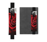 GDSHJKLW Black White And Red Roses Elastic Band Pen Holder Detachable Pu Leather Pen Sleeve Pouch Journal Pencil Holder Pencil Case Office Supplies Gift For Hardcover Journals Notebooks Planners