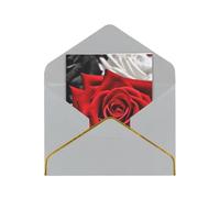 GDSHJKLW Black White and Red Roses Greeting Card with Light Grey Envelopes, 4x6 Thinking of You Cards Happy Birthday Wedding Invitation Blank Note Card for All Occasions