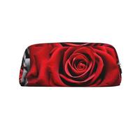 GDSHJKLW Black White And Red Roses Leather Pencil Case Large Capacity Pen Pouch,Zipper Makeup Bag For Women Men Travel Toiletry Bags Waterproof Cosmetic Bag Wide-Open Coin Pouch Purse