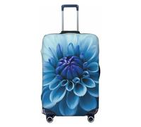 GDSHJKLW Blue Dahlia Flower Travel Luggage Cover Suitcase Protector Washable Elastic Suitcase Cover Anti-Scratch Luggage Protector Travel Suitcase Baggage Cover Fits 18-32 Inch Suitcase, Black, XL