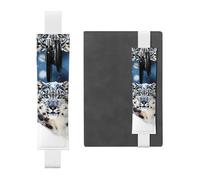 GDSHJKLW Blue Eyed Snow Leopard Elastic Band Pen Holder Detachable Pu Leather Pen Sleeve Pouch Journal Pencil Holder Pencil Case Office Supplies Gift For Hardcover Journals Notebooks Planners