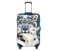 GDSHJKLW Blue Eyed Snow Leopard Travel Luggage Cover Suitcase Protector Washable Elastic Suitcase Cover Anti-Scratch Luggage Protector Travel Suitcase Baggage Cover Fits 18-32 Inch Suitcase, Black, XL