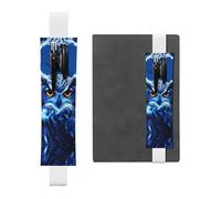 GDSHJKLW Blue Owl Elastic Band Pen Holder Detachable Pu Leather Pen Sleeve Pouch Journal Pencil Holder Pencil Case Office Supplies Gift For Hardcover Journals Notebooks Planners