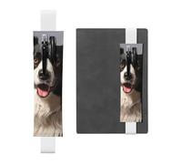 GDSHJKLW Border Collie Elastic Band Pen Holder Detachable Pu Leather Pen Sleeve Pouch Journal Pencil Holder Pencil Case Office Supplies Gift For Hardcover Journals Notebooks Planners