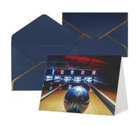 GDSHJKLW Bowling Greeting Card with Blue Envelopes, 4x6 Thinking of You Cards Happy Birthday Wedding Invitation Blank Note Card for All Occasions