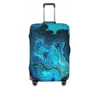 GDSHJKLW Bright Aqua Blue Turquoise Travel Luggage Cover Suitcase Protector Washable Elastic Suitcase Cover Anti-Scratch Luggage Protector Travel Suitcase Baggage Cover Fits 18-32 Inch Suitcase, Black