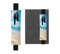 GDSHJKLW Bright Sunshine Summer Beach Elastic Band Pen Holder Detachable Pu Leather Pen Sleeve Pouch Journal Pencil Holder Pencil Case Office Supplies Gift For Hardcover Journals Notebooks Planners