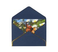 GDSHJKLW Butterfly on Daisy Flower Greeting Card with Blue Envelopes, 4x6 Thinking of You Cards Happy Birthday Wedding Invitation Blank Note Card for All Occasions
