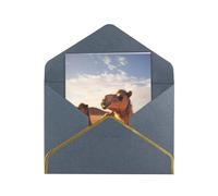 GDSHJKLW Camels Rest Desert Greeting Card with Black Envelopes, 4x6 Thinking of You Cards Happy Birthday Wedding Invitation Blank Note Card for All Occasions