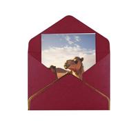 GDSHJKLW Camels Rest Desert Greeting Card with Dark Red Envelopes, 4x6 Thinking of You Cards Happy Birthday Wedding Invitation Blank Note Card for All Occasions