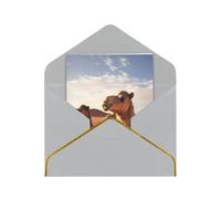GDSHJKLW Camels Rest Desert Greeting Card with Light Grey Envelopes, 4x6 Thinking of You Cards Happy Birthday Wedding Invitation Blank Note Card for All Occasions