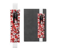 GDSHJKLW Canadian Flag Elastic Band Pen Holder Detachable Pu Leather Pen Sleeve Pouch Journal Pencil Holder Pencil Case Office Supplies Gift For Hardcover Journals Notebooks Planners
