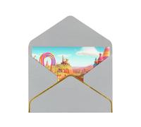 GDSHJKLW candy Beautiful land Greeting Card with Light Grey Envelopes, 4x6 Thinking of You Cards Happy Birthday Wedding Invitation Blank Note Card for All Occasions