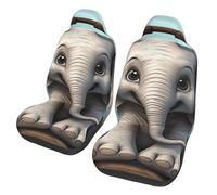 GDSHJKLW Car Front Seat Covers Set of 2, Elastic Breathable Car Front Seat Protector Soft Comfy Vehicle Seats Cushion Cover Gray Elephant Car Accessories Universal for Most SUV Sedan Truck