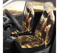 GDSHJKLW Car Front Seat Covers Set of 2, Elastic Breathable Car Front Seat Protector Soft Comfy Vehicle Seats Cushion Cover 3D Animal Brown Cow Car Accessories Universal for Most SUV Sedan Truck