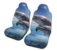 GDSHJKLW Car Front Seat Covers Set of 2, Elastic Breathable Car Front Seat Protector Soft Comfy Vehicle Seats Cushion Cover Two Dolphins Car Accessories Universal for Most SUV Sedan Truck