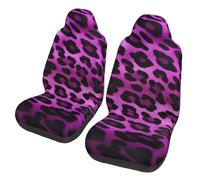 GDSHJKLW Car Front Seat Covers Set of 2, Elastic Breathable Car Front Seat Protector Soft Comfy Vehicle Seats Cushion Cover Purple Leopard Car Accessories Universal for Most SUV Sedan Truck