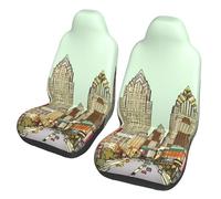 GDSHJKLW Car Front Seat Covers Set of 2, Elastic Breathable Car Front Seat Protector Soft Comfy Vehicle Seats Cushion Cover Austin Texas Car Accessories Universal for Most SUV Sedan Truck