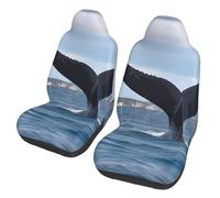 GDSHJKLW Car Front Seat Covers Set of 2, Elastic Breathable Car Front Seat Protector Soft Comfy Vehicle Seats Cushion Cover Whale Tail Car Accessories Universal for Most SUV Sedan Truck
