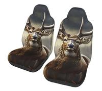 GDSHJKLW Car Front Seat Covers Set of 2, Elastic Breathable Car Front Seat Protector Soft Comfy Vehicle Seats Cushion Cover Deer Hunting Season Car Accessories Universal for Most SUV Sedan Truck