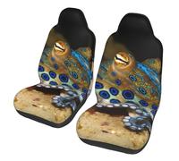 GDSHJKLW Car Front Seat Covers Set of 2, Elastic Breathable Car Front Seat Protector Soft Comfy Vehicle Seats Cushion Cover Blue Ring Octopus Car Accessories Universal for Most SUV Sedan Truck