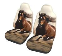 GDSHJKLW Car Front Seat Covers Set of 2, Elastic Breathable Car Front Seat Protector Soft Comfy Vehicle Seats Cushion Cover Animals Horse Running Car Accessories Universal for Most SUV Sedan Truck