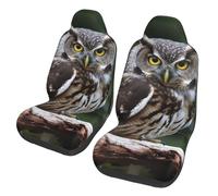 GDSHJKLW Car Front Seat Covers Set of 2, Elastic Breathable Car Front Seat Protector Soft Comfy Vehicle Seats Cushion Cover Wild Owl Birds Car Accessories Universal for Most SUV Sedan Truck