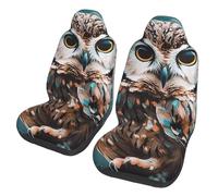 GDSHJKLW Car Front Seat Covers Set of 2, Elastic Breathable Car Front Seat Protector Soft Comfy Vehicle Seats Cushion Cover Animal Cute Owl Car Accessories Universal for Most SUV Sedan Truck