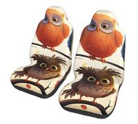 GDSHJKLW Car Front Seat Covers Set of 2, Elastic Breathable Car Front Seat Protector Soft Comfy Vehicle Seats Cushion Cover Owls Birds Car Accessories Universal for Most SUV Sedan Truck