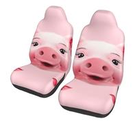 GDSHJKLW Car Front Seat Covers Set of 2, Elastic Breathable Car Front Seat Protector Soft Comfy Vehicle Seats Cushion Cover Funny Pink Pig Face Car Accessories Universal for Most SUV Sedan Truck