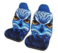 GDSHJKLW Car Front Seat Covers Set of 2, Elastic Breathable Car Front Seat Protector Soft Comfy Vehicle Seats Cushion Cover Blue Owl Car Accessories Universal for Most SUV Sedan Truck