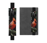 GDSHJKLW Cardinals Birds Fauna Wild Elastic Band Pen Holder Detachable Pu Leather Pen Sleeve Pouch Journal Pencil Holder Pencil Case Office Supplies Gift For Hardcover Journals Notebooks Planners