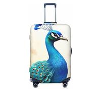 GDSHJKLW Cartoon Blue Peacock Travel Luggage Cover Suitcase Protector Washable Elastic Suitcase Cover Anti-Scratch Luggage Protector Travel Suitcase Baggage Cover Fits 18-32 Inch Suitcase, Black, M