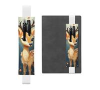 GDSHJKLW Cartoon Deer Flower Elastic Band Pen Holder Detachable Pu Leather Pen Sleeve Pouch Journal Pencil Holder Pencil Case Office Supplies Gift For Hardcover Journals Notebooks Planners