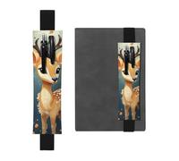 GDSHJKLW Cartoon Deer Flower Elastic Band Pen Holder Detachable Pu Leather Pen Sleeve Pouch Journal Pencil Holder Pencil Case Office Supplies Gift For Hardcover Journals Notebooks Planners