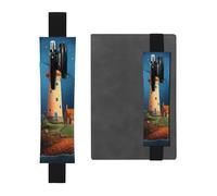 GDSHJKLW Catoon Whale Lighthouse Elastic Band Pen Holder Detachable Pu Leather Pen Sleeve Pouch Journal Pencil Holder Pencil Case Office Supplies Gift For Hardcover Journals Notebooks Planners